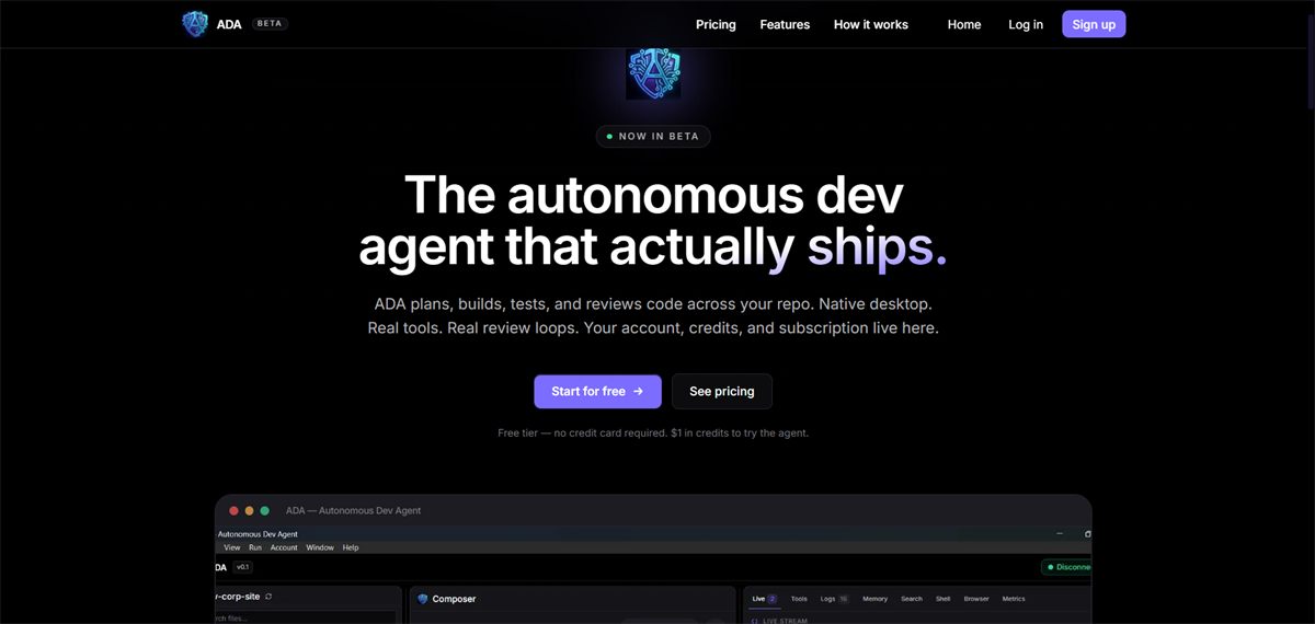 ADA website screenshot
