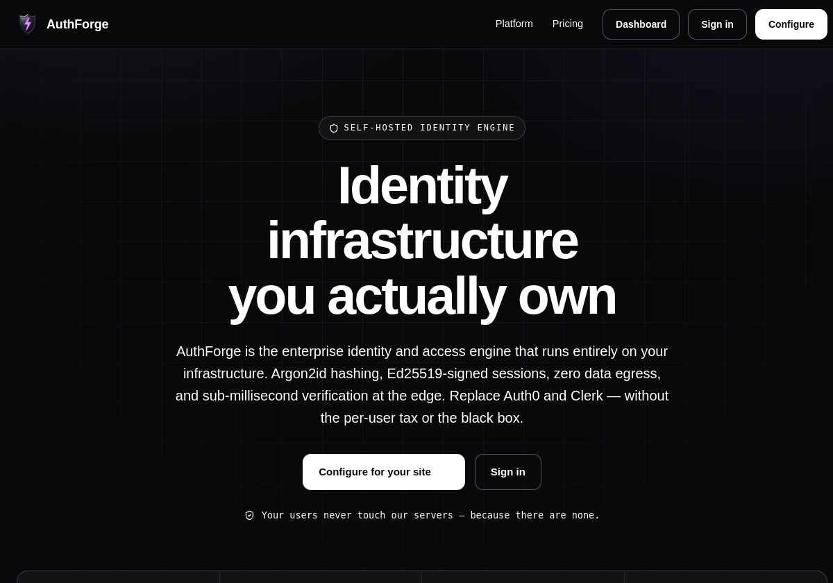AuthForge — self-hosted identity infrastructure you own
