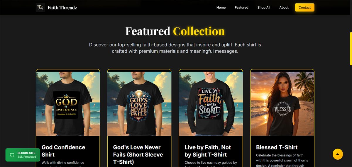 Faith Threadz website screenshot